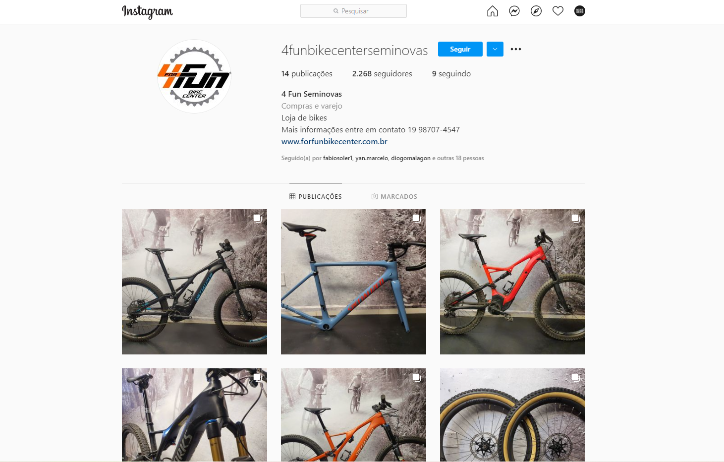 instagram bikeshop 4fun seminovas
